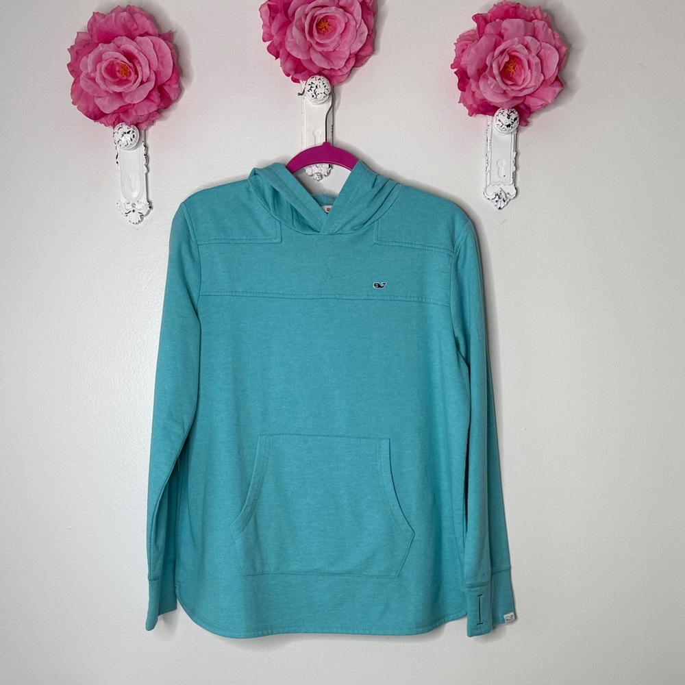 Vineyard Vines Women's Teal Heathered  Hoodie in Size Medium.